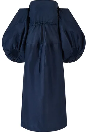 Rosie Assoulin Balloon-Sleeve Woven Midi Dress