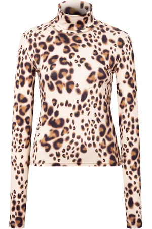 SIEDRES Mon Animal-Print Jersey Turtleneck Top