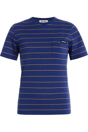 Miu Miu Striped Cotton Jersey T-Shirt