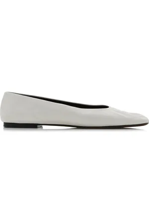 The Row Square Leather Ballet Flats