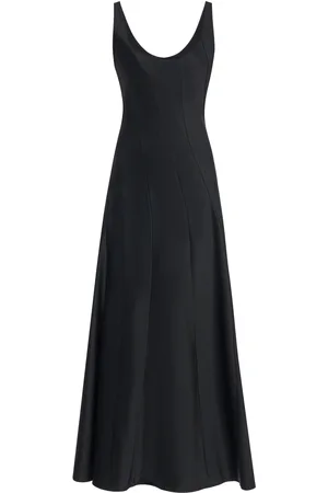 Jil Sander Scoop Neck Satin Maxi Dress