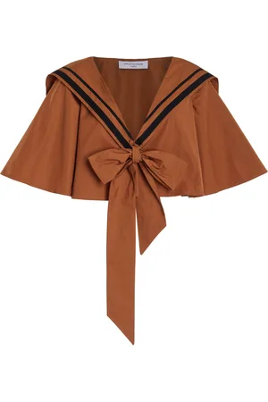 FRANCOISE Exclusive Coco Oversized Cotton Cropped Sailor Top