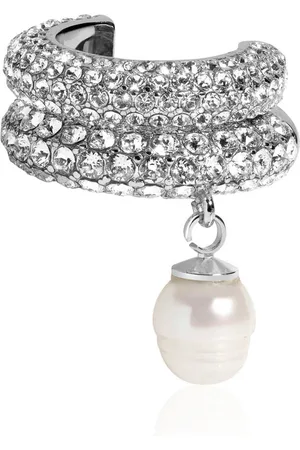 DEMARSON Bailey Crystal; Pearl 12K Gold-Plated Single Ear Cuff