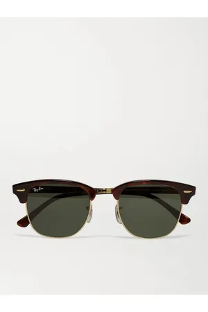 Ray-Ban Clubmaster Acetate And Gold-tone Sunglasses