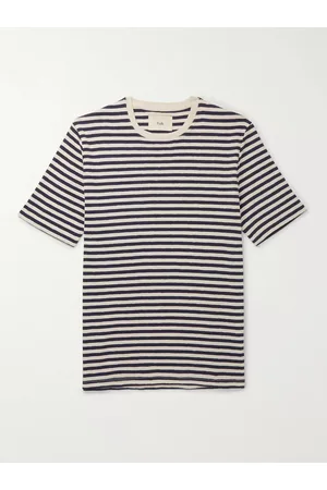 Folk Striped Slub Cotton-jersey T-shirt