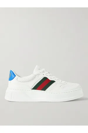 Gucci Jive Webbing-Trimmed Leather Sneakers