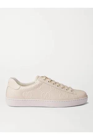 Gucci Ace Logo-Embossed Perforated Leather Sneakers