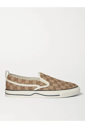 Gucci Tennis 1977 Monogrammed Canvas Slip-On Sneakers