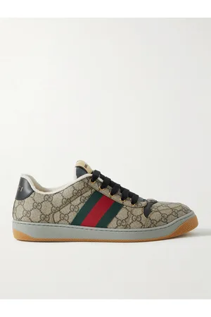 Gucci Screener Webbing-Trimmed Monogrammed Supreme Coated-Canvas Sneakers