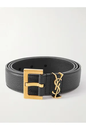 SAINT LAURENT Men Belts - 3cm Full-Grain Leather Belt