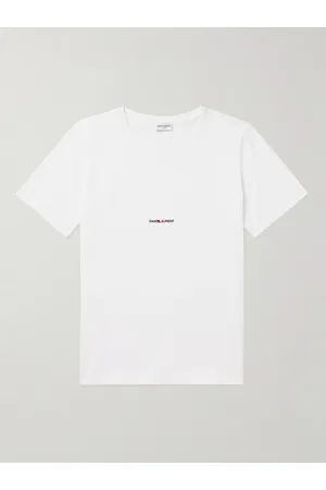 Saint Laurent Men T-shirts - Logo-Print Cotton-Jersey T-Shirt