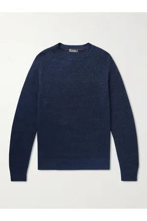 Loro Piana Men Jumpers - Ribbed Cashmere, Linen and Silk-Blend Sweater