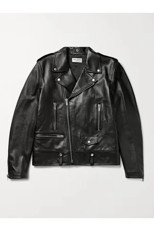 Saint Laurent Men Leather Jackets - Slim-Fit Leather Biker Jacket