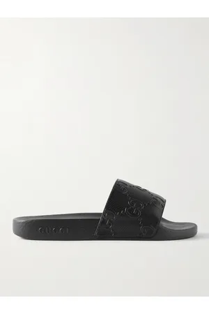 Gucci Men Sandals - Pursuit Logo-Embossed Rubber Slides