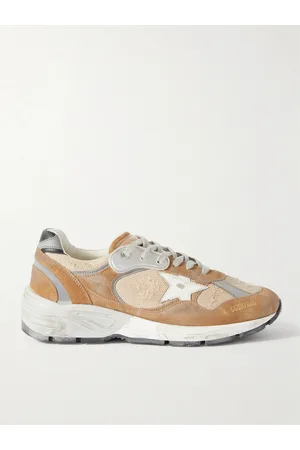 Golden Goose Men Sneakers - Dad-Star Distressed Leather-Trimmed Suede and Mesh Sneakers