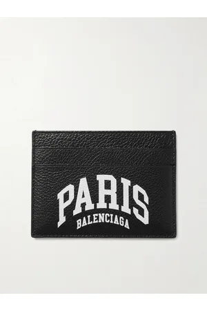 Balenciaga Logo-Print Full-Grain Leather Cardholder