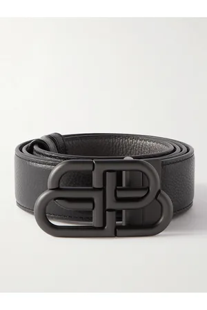 Balenciaga 3.5cm Logo-Embellished Full-Grain Leather Belt