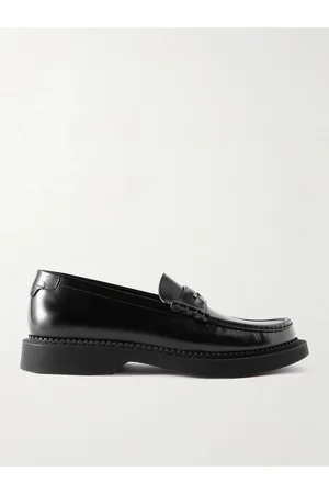 Saint Laurent Anthony Embellished Leather Penny Loafers