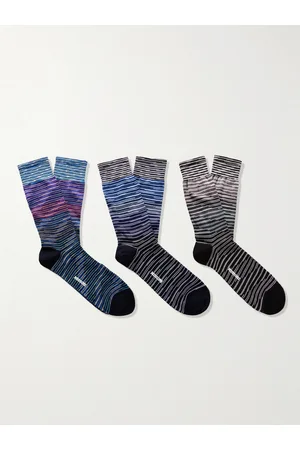Missoni Men Socks - Three-Pack Space-Dyed Cotton-Blend Socks