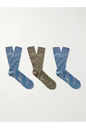 Missoni Three-Pack Space-Dyed Cotton-Blend Socks