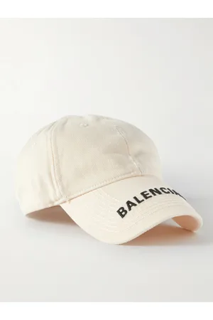 Balenciaga Men Hats - Logo-Embroidered Distressed Cotton-Twill Baseball Cap