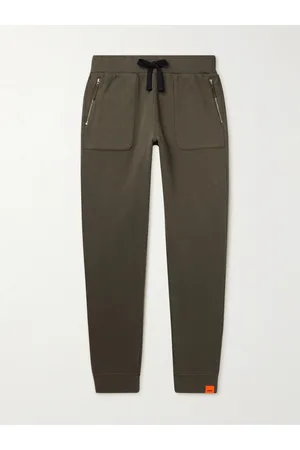 Aspesi Men Trousers - Slim-Fit Tapered Garment-Dyed Cotton-Jersey Sweatpants