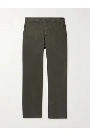 Aspesi Men Pants - Straight-Leg Garment-Dyed Cotton Suit Trousers