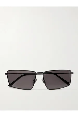 Balenciaga Rectangle-Frame Metal Sunglasses