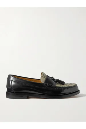 Gucci Men Loafers - Kaveh Monogrammed Canvas and Leather Tasselled Loafers