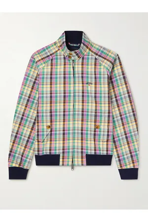 Baracuta Men Bomber Jackets - Noah G9 Checked Cotton-Twill Harrington Jacket