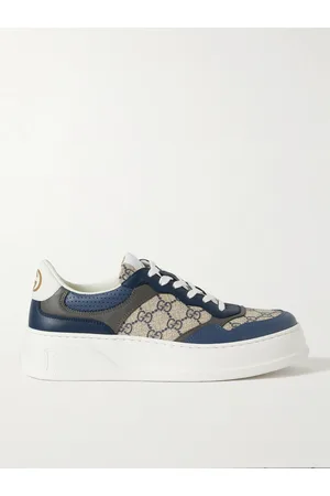 Gucci Monogrammed Coated-Canvas and Leather Sneakers