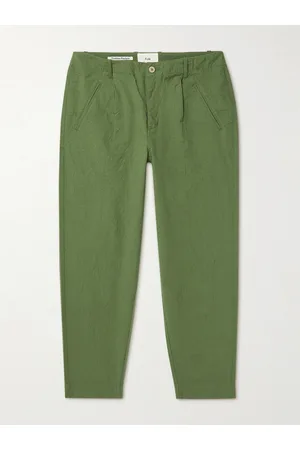 Folk Damien Poulain Assembly Straight-Leg Crinkled Cotton Trousers
