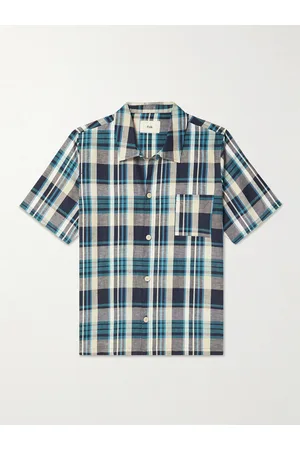 Folk Men Short sleeves - Seoul Checked Cotton and Linen Shirt