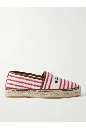 Gucci Leather-Trimmed Embroidered Canvas Espadrilles