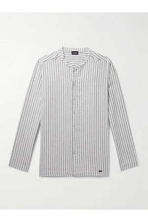 Hanro Anteo Striped Linen and Cotton-Blend Pyjama Shirt