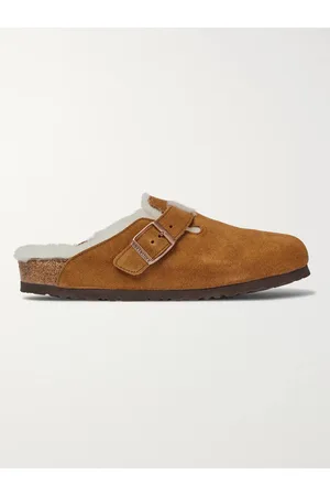 Birkenstock Men Sandals - Boston Shearling-Lined Suede Sandals