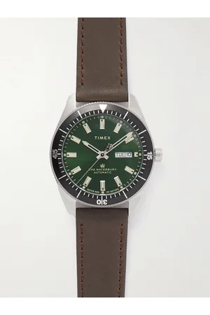 Timex Waterbury Dive Automatic 40mm Stainless Steel and Leather Watch
