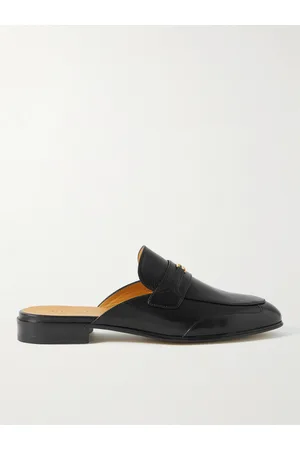 Gucci Men Loafers - Embellished Leather Backless Loafers