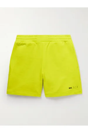 McQ Men Shorts - Straight-Leg Logo-Appliquéd Cotton-Jersey Shorts