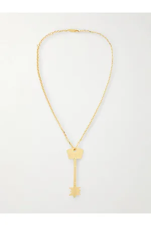 Balenciaga Engraved -Tone Pendant Necklace