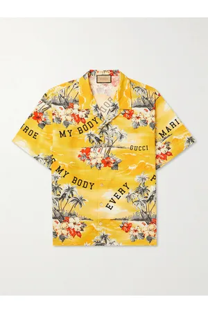 Gucci Oversized Camp-Collar Printed Cotton-Poplin Shirt