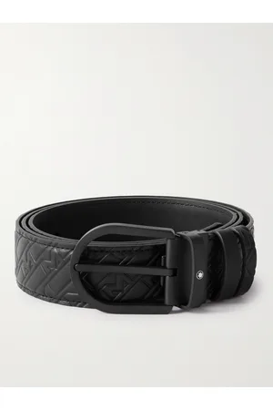Montblanc Men Belts - 3.5cm Logo-Embossed Leather Belt