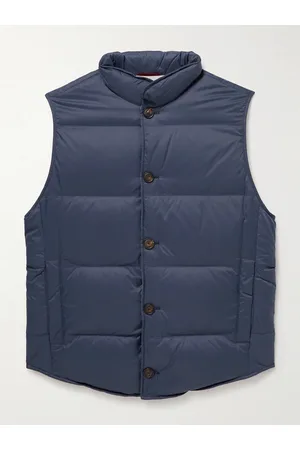 Brunello Cucinelli Men Gilets - Slim-Fit Quilted Nylon Down Gilet