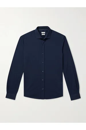 Brunello Cucinelli Cutaway-Collar Cotton-Jersey Shirt