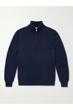 Brunello Cucinelli Men Jumpers - Cashmere Half-Zip Sweater