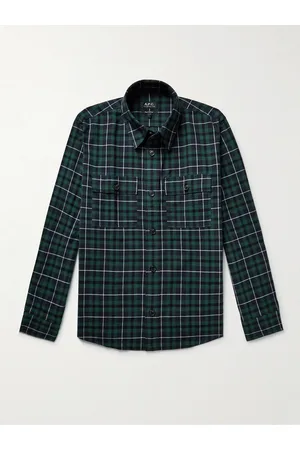 A.P.C. Men Long sleeves - Bastian Checked Cotton Overshirt