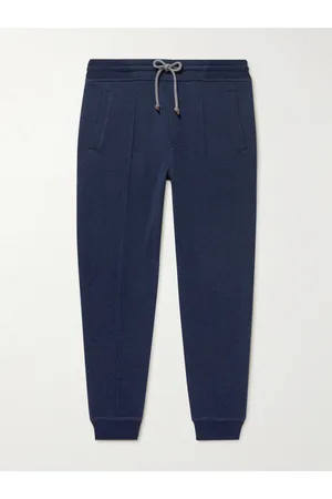 Brunello Cucinelli Men Trousers - Tapered Pleated Cashmere Sweatpants