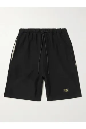 Abc. 123. Men Shorts - Wide-Leg Logo-Appliquéd Cotton-Jersey Drawstring Shorts