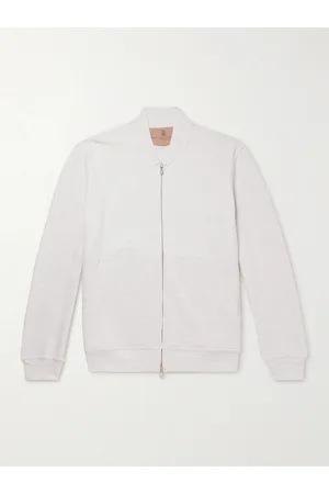 Brunello Cucinelli Men Sweatshirts - Cotton-Jersey Zip-Up Sweatshirt