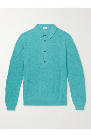 Etro Virgin Wool-Blend Jacquard Polo Shirt